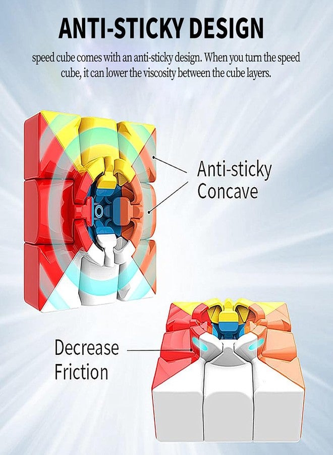 CFMOUR Speed Cube 3x3x3 - Moyu Meilong 3C, Stickerless Magic Cube 3x3, Fast Smooth Turning Vivid Colour 3D Puzzle Brain Toy Travel Games, Turns Quicker Than Original - Image 4